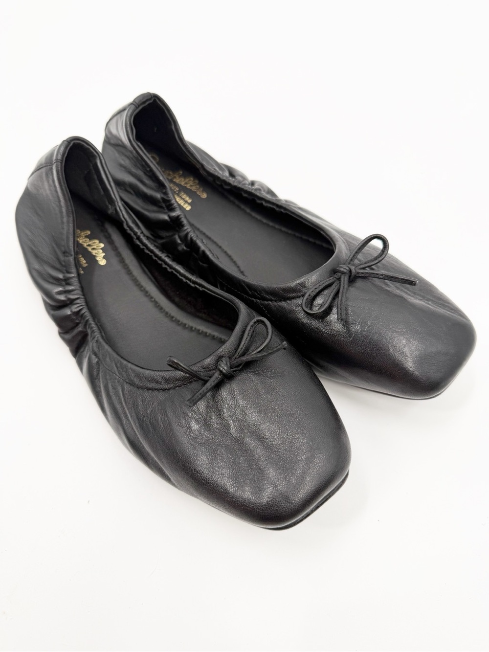 Seychelles Breathless Black Leather Ballet Flats